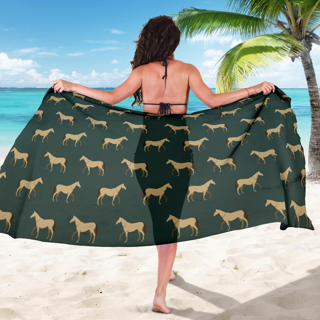 Horse Classic Themed Pattern Print Sarong Pareo Wrap