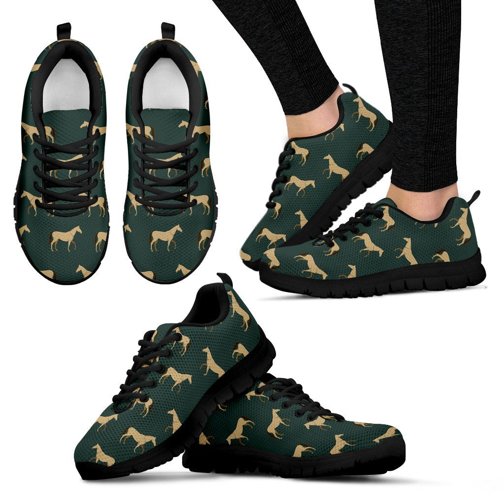 Horse Classic Themed Pattern Print Women Sneakers Shoes