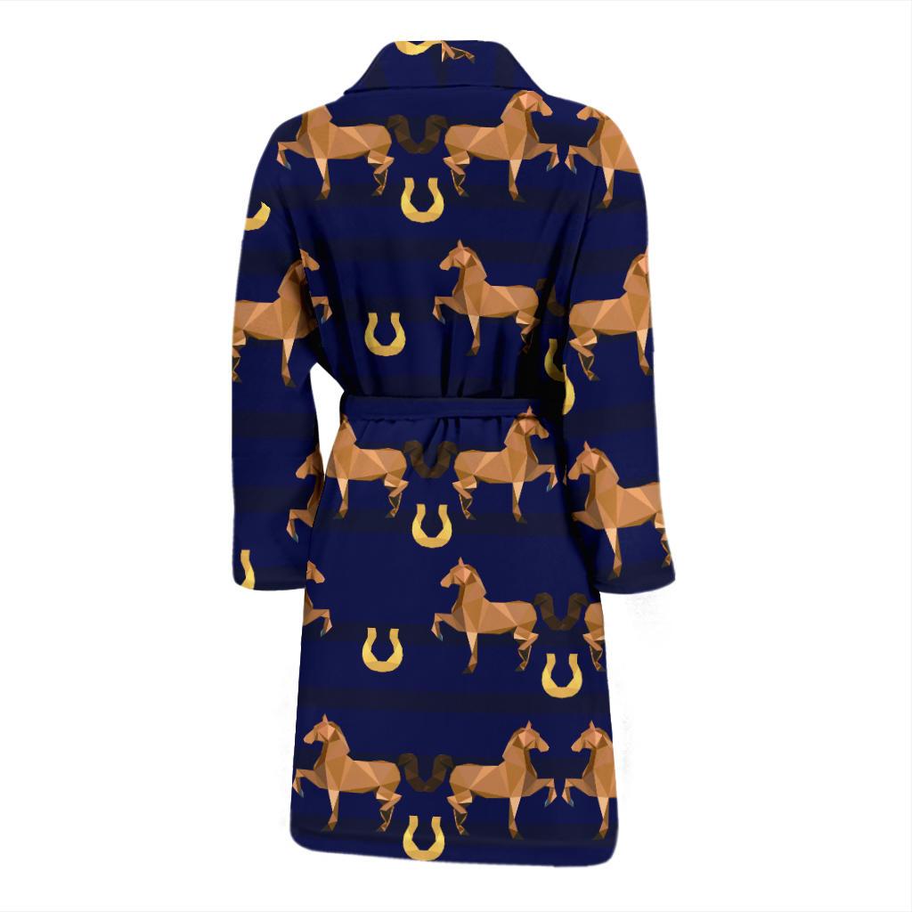 Horse Luxury Themed Pattern Print Men Bath Robe-JTAMIGO.COM