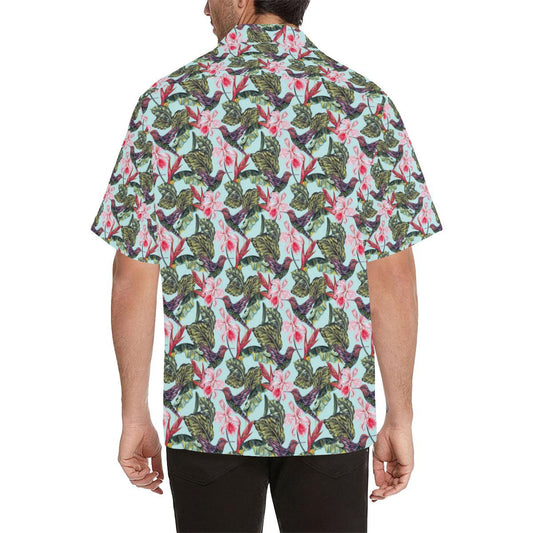 Hummingbird Cute Themed Print Men Aloha Hawaiian Shirt