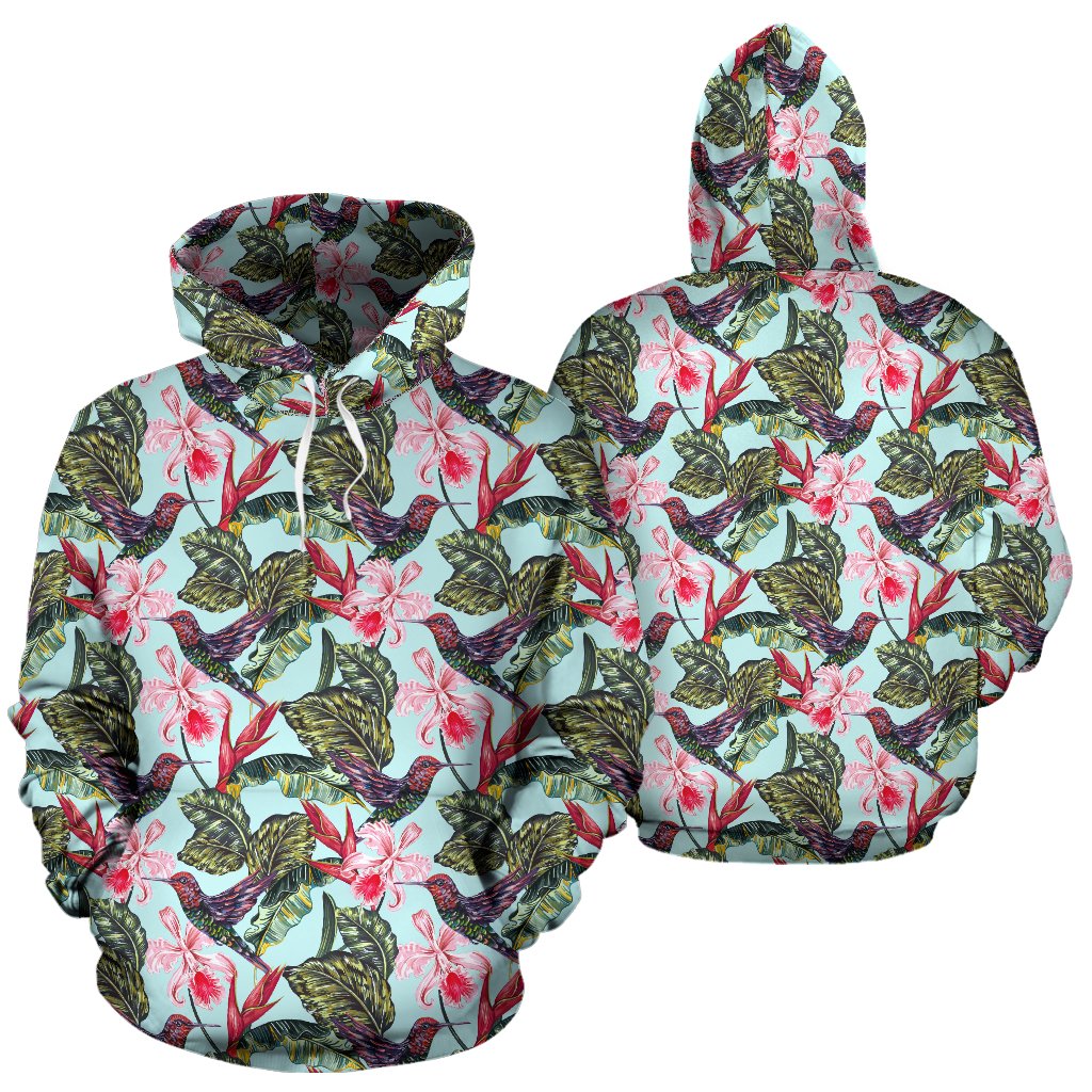 Hummingbird Cute Themed Print Pullover Hoodie