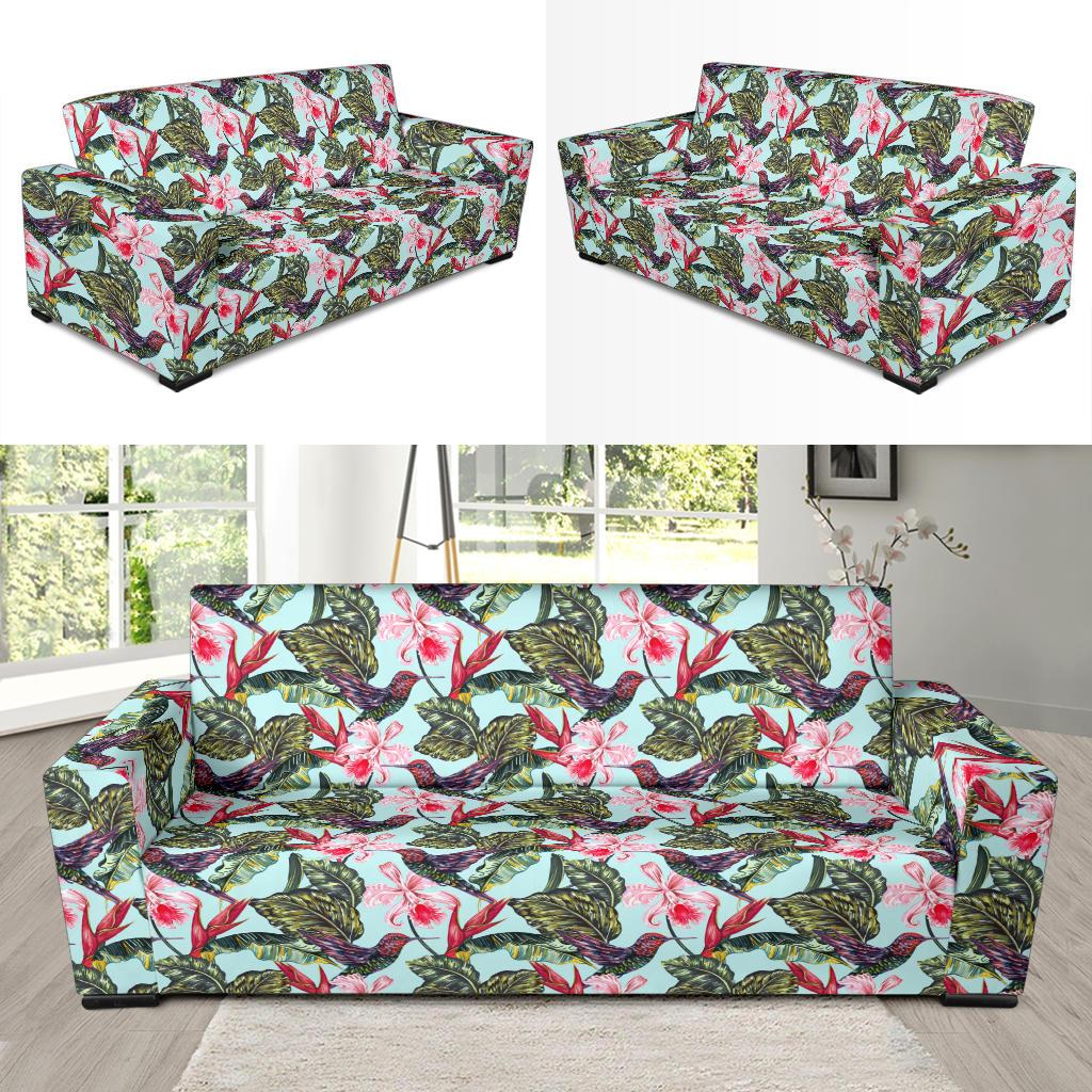 Hummingbird Cute Themed Print Sofa Slipcover-JTAMIGO.COM