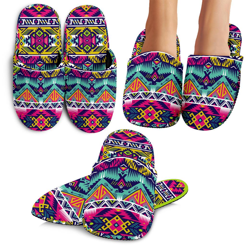 Indian Navajo Color Themed Design Print House Slippers