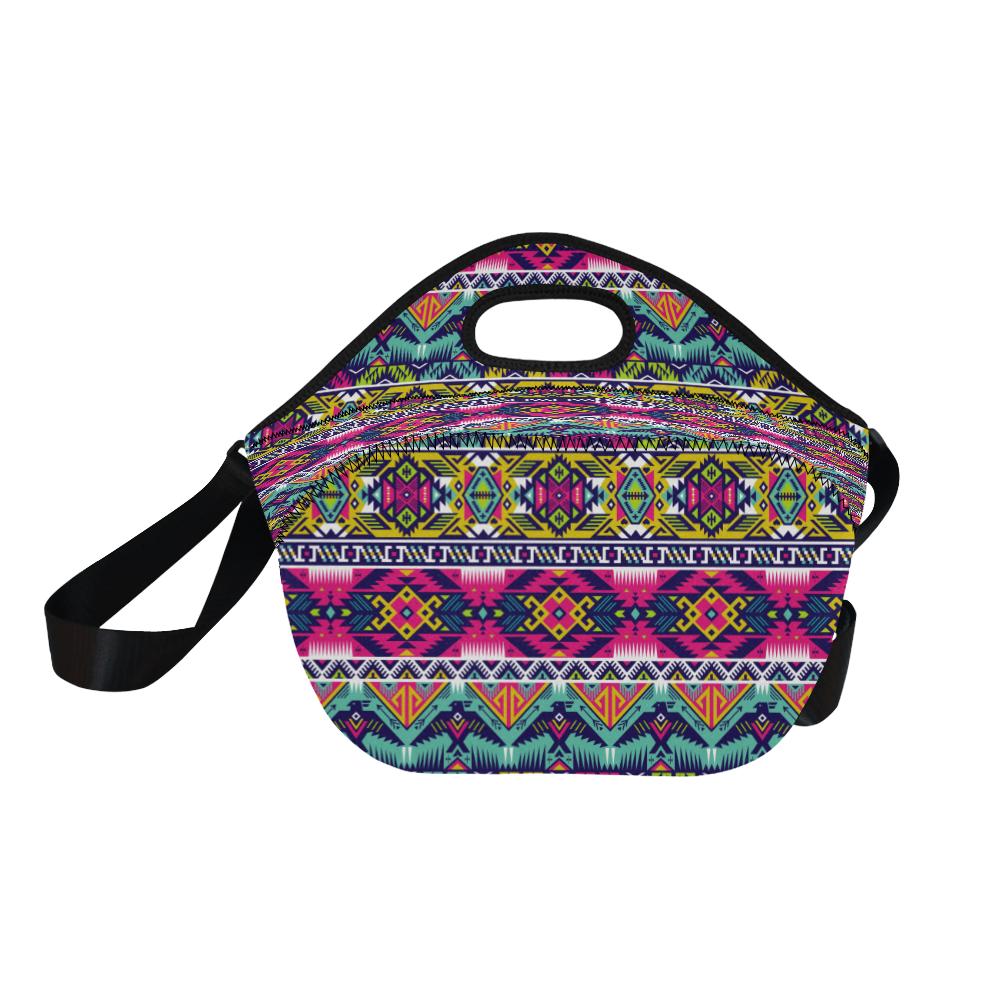 Indian Navajo Color Themed Design Print Neoprene Lunch Bag (Model 1669)(Large)-JTAMIGO.COM