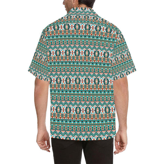 Indian Navajo Ethnic Themed Design Print Men Aloha Hawaiian Shirt