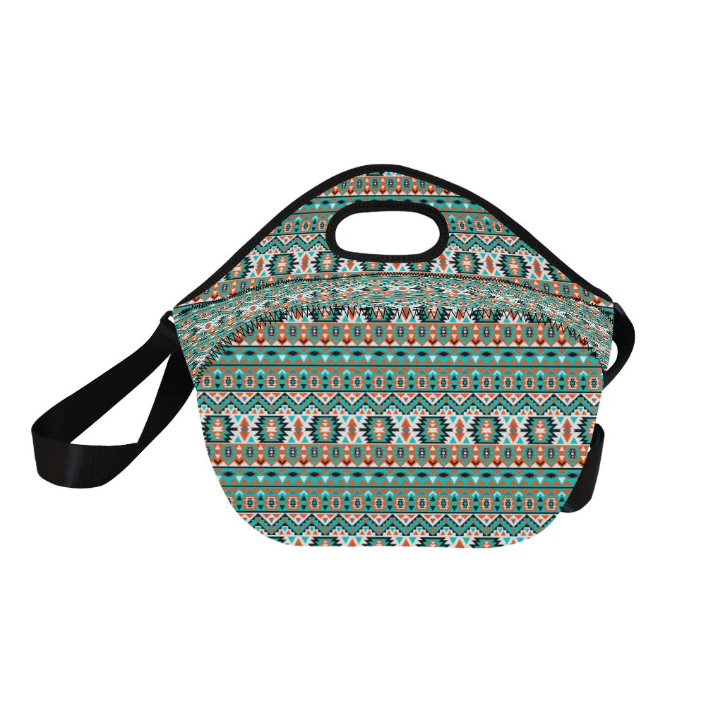 Indian Navajo Ethnic Themed Design Print Neoprene Lunch Bag (Model 1669)(Large)-JTAMIGO.COM