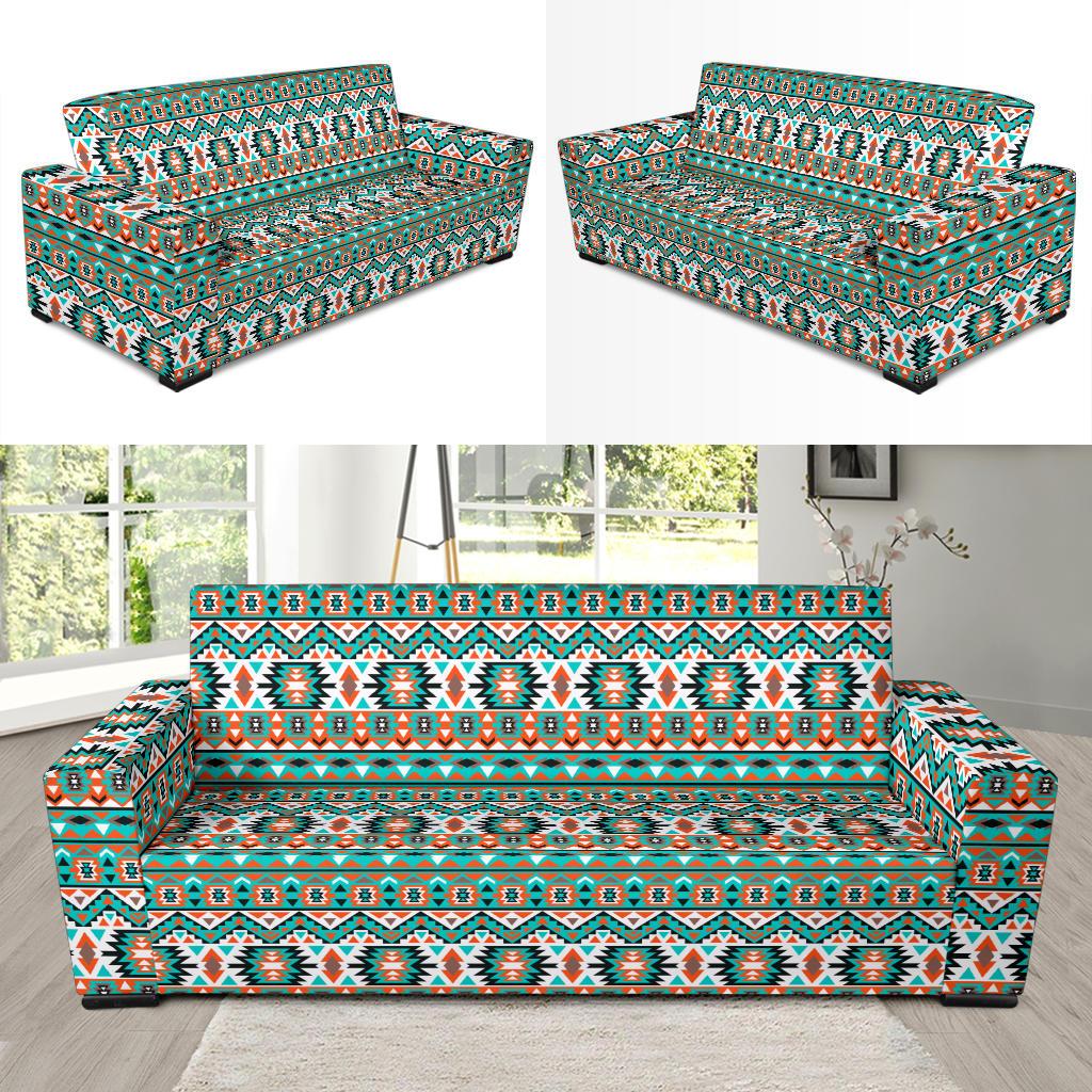 Indian Navajo Ethnic Themed Design Print Sofa Slipcover-JTAMIGO.COM