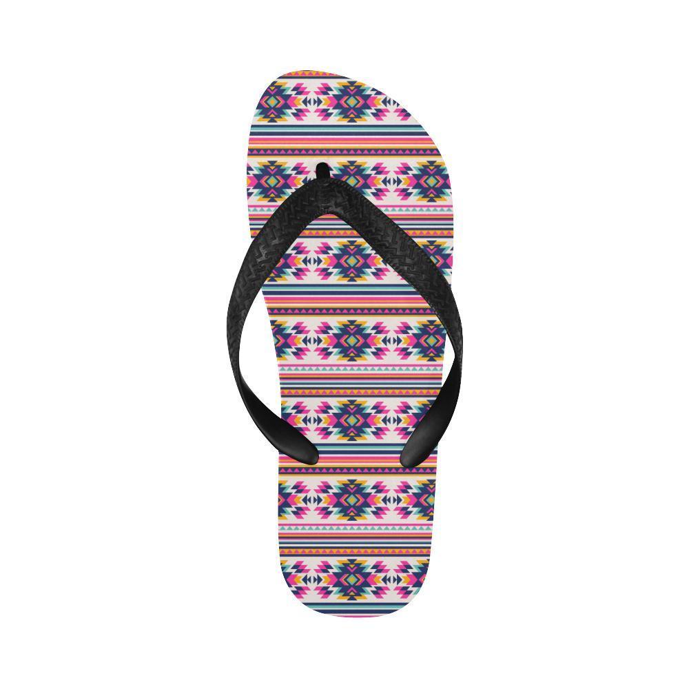Indian Navajo Neon Themed Design Print Flip Flops-JTAMIGO.COM