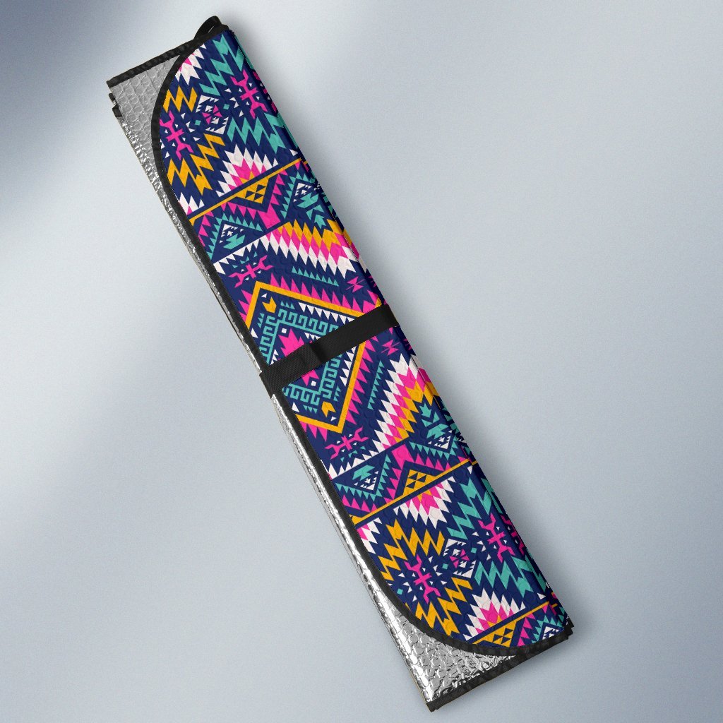 Indian Navajo Pink Themed Design Print Car Sun Shade For Windshield