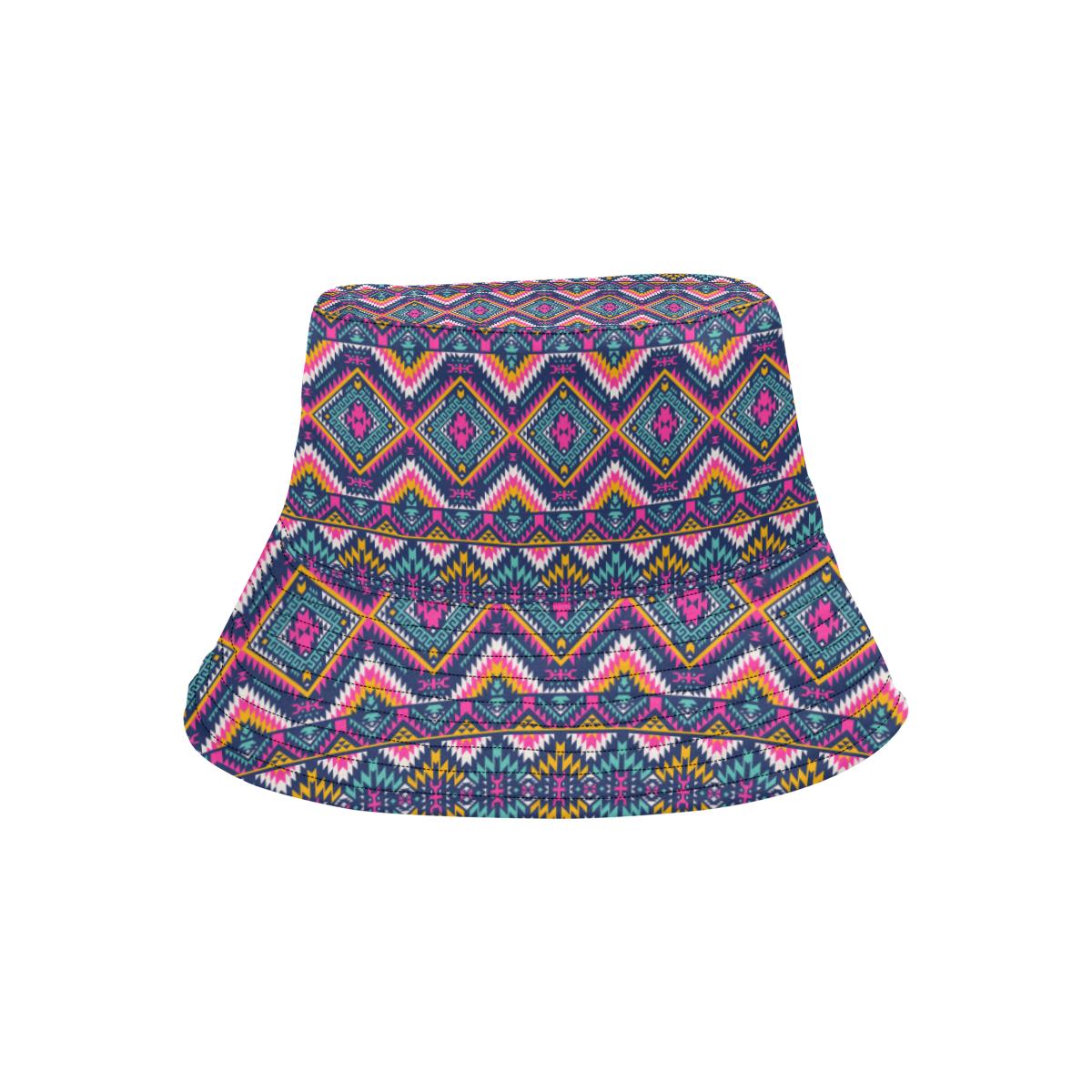 Indian Navajo Pink Themed Design Print Unisex Bucket Hat