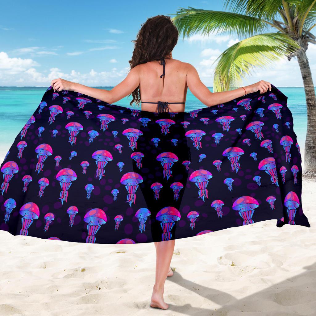 Jellyfish Neon Print Sarong Pareo Wrap