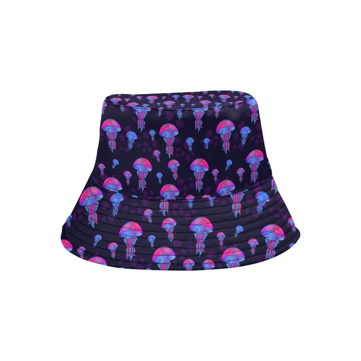 Jellyfish Neon Print Unisex Bucket Hat