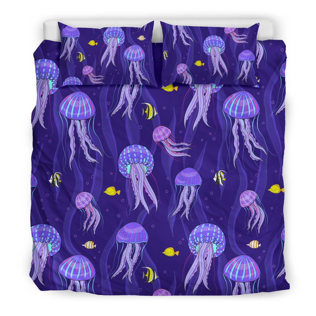 Jellyfish Style Print Duvet Cover Bedding Set