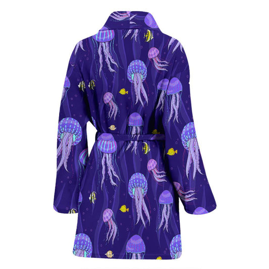 Jellyfish Style Print Women Bath Robe-JTAMIGO.COM