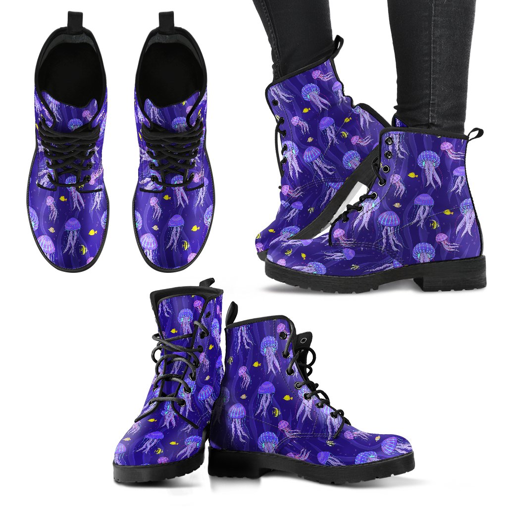 Jellyfish Style Print Women Leather Boots-JTAMIGO.COM