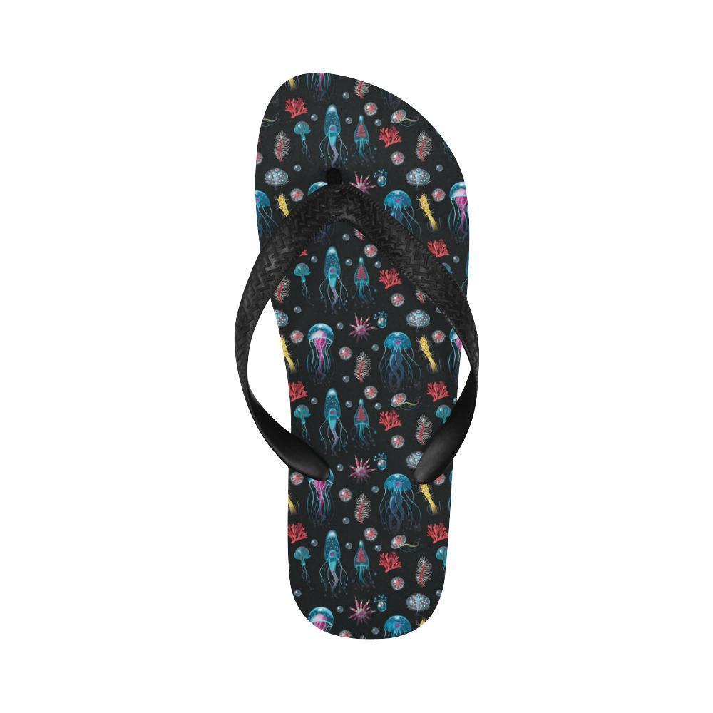 Jellyfish Underwater Print Flip Flops-JTAMIGO.COM