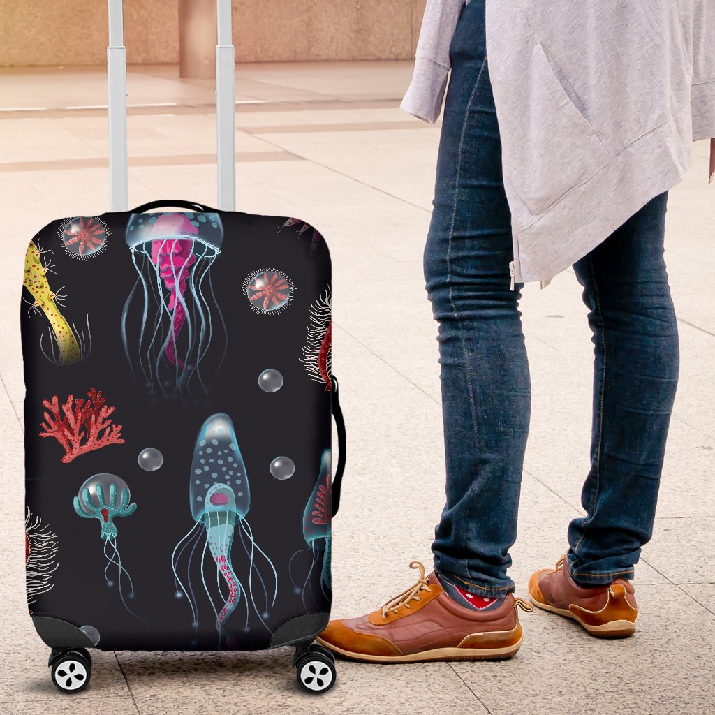 Jellyfish Underwater Print Luggage Cover Protector