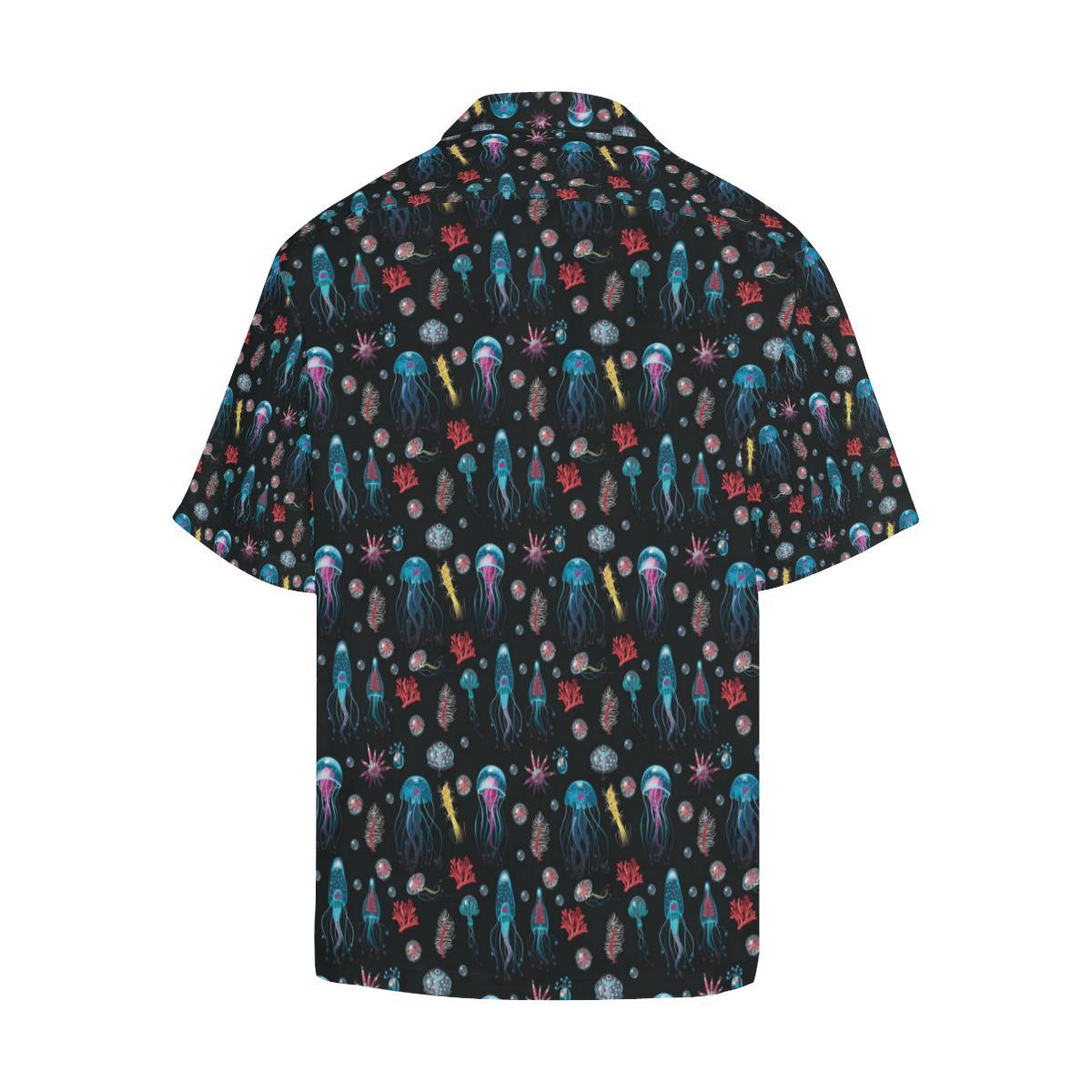 Jellyfish Underwater Print Men Aloha Hawaiian Shirt