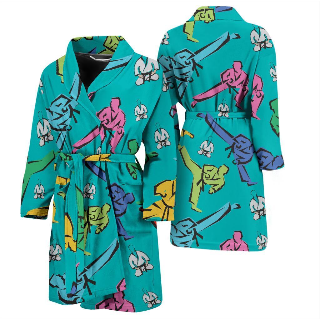 Judo Pattern Print Design 01 Men Bathrobe-JORJUNE.COM