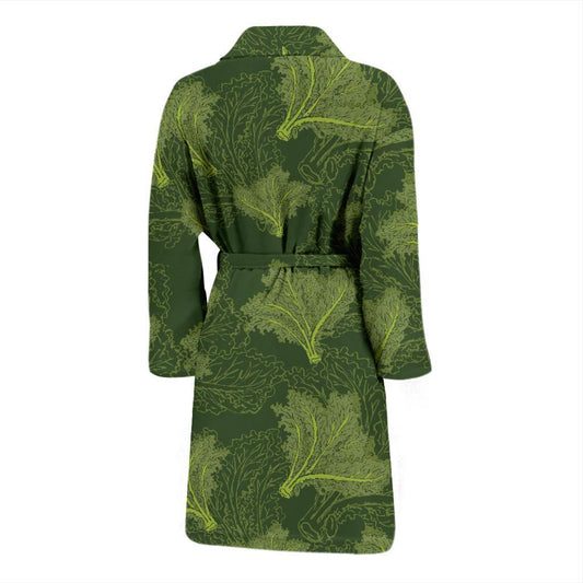 Kale Pattern Print Design 01 Men Bathrobe-JORJUNE.COM