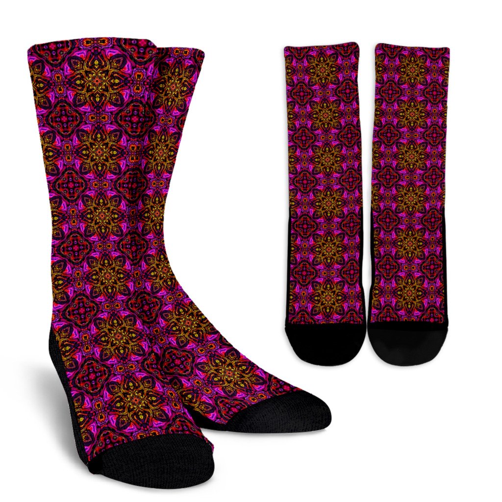 kaleidoscope Abstract Print Design Crew Socks