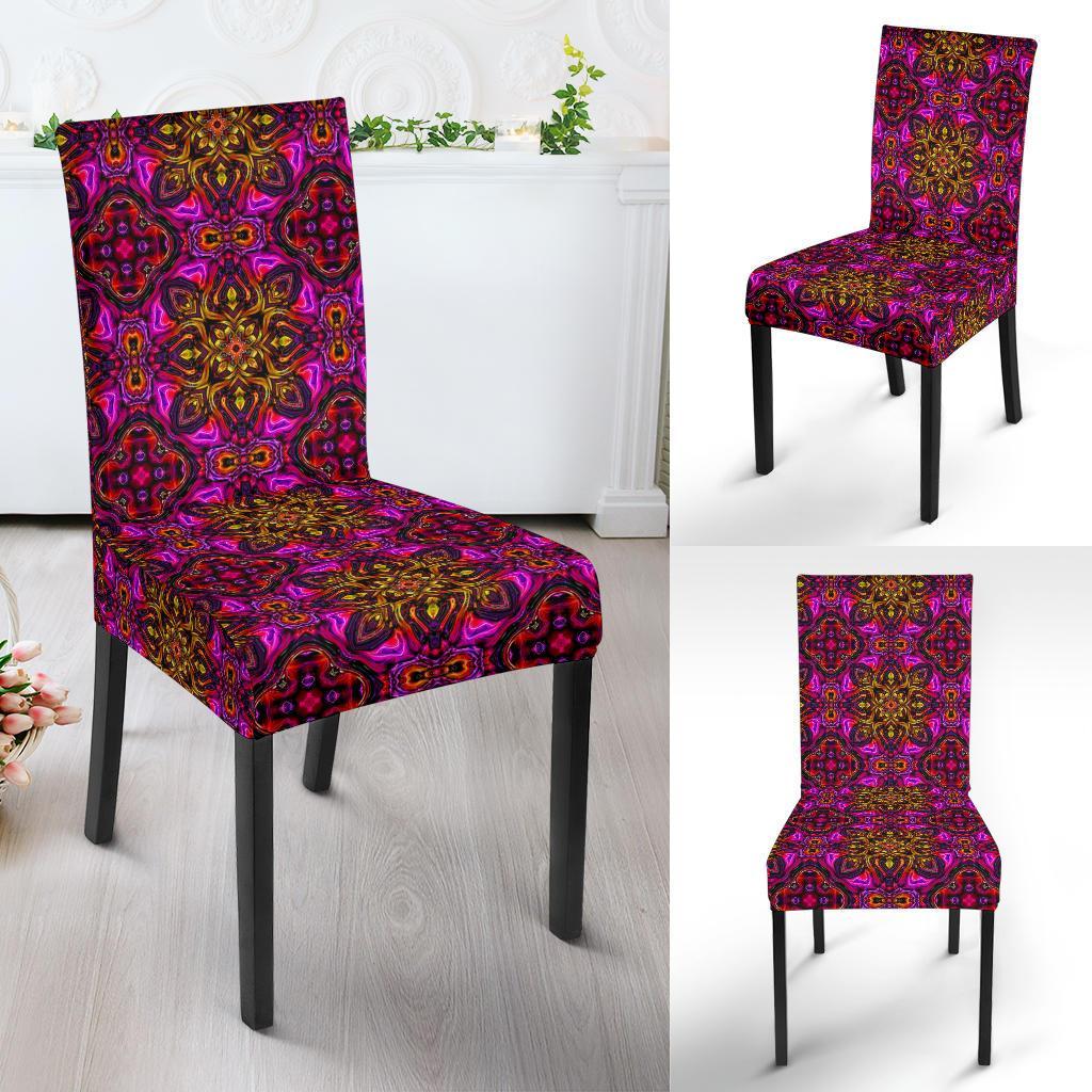 kaleidoscope Abstract Print Design Dining Chair Slipcover-JTAMIGO.COM