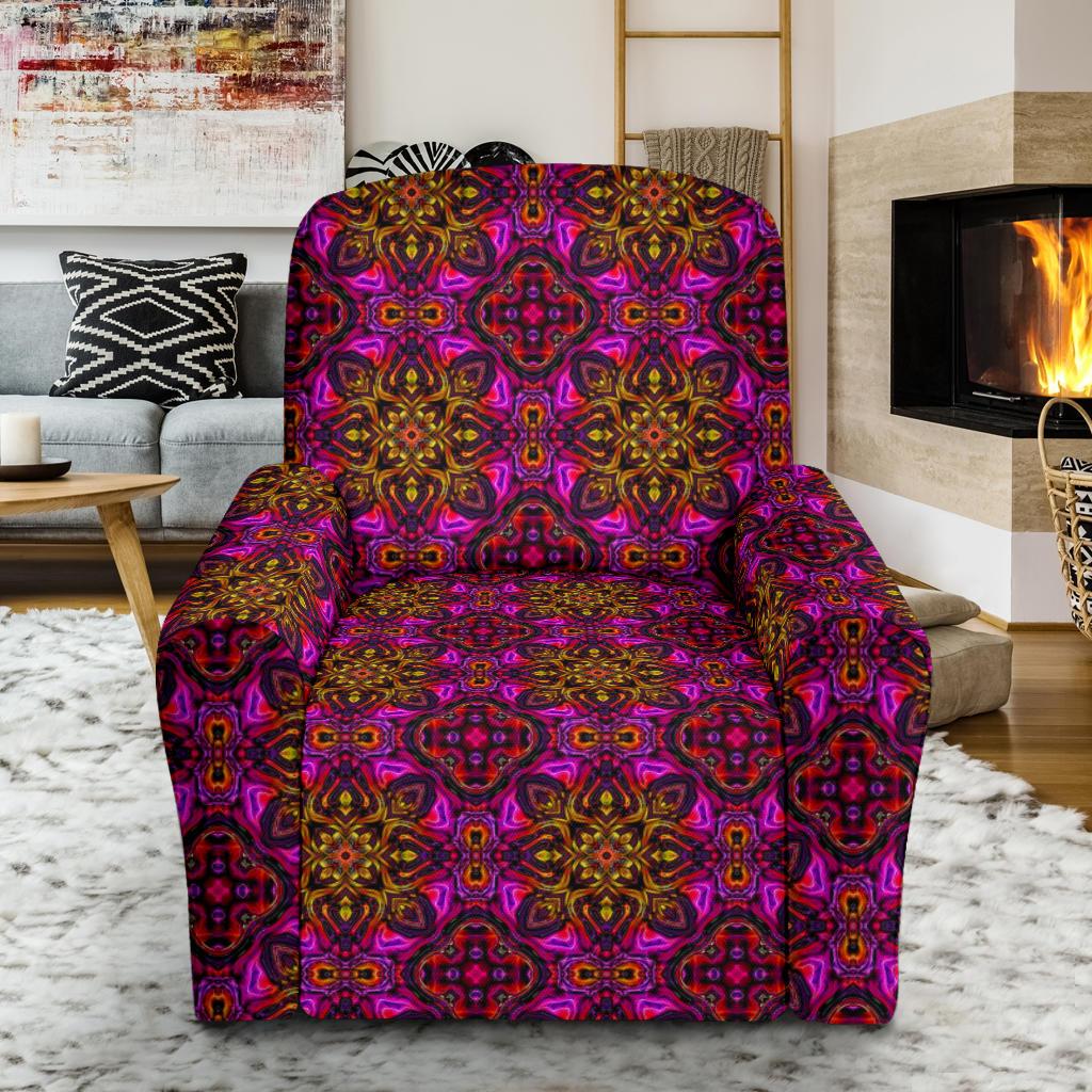kaleidoscope Abstract Print Design Single Sofa Slipcover -JTAMIGO.COM