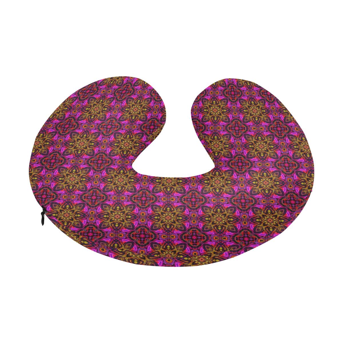 kaleidoscope Abstract Print Design U-Shaped Travel Neck Pillow-JTAMIGO.COM
