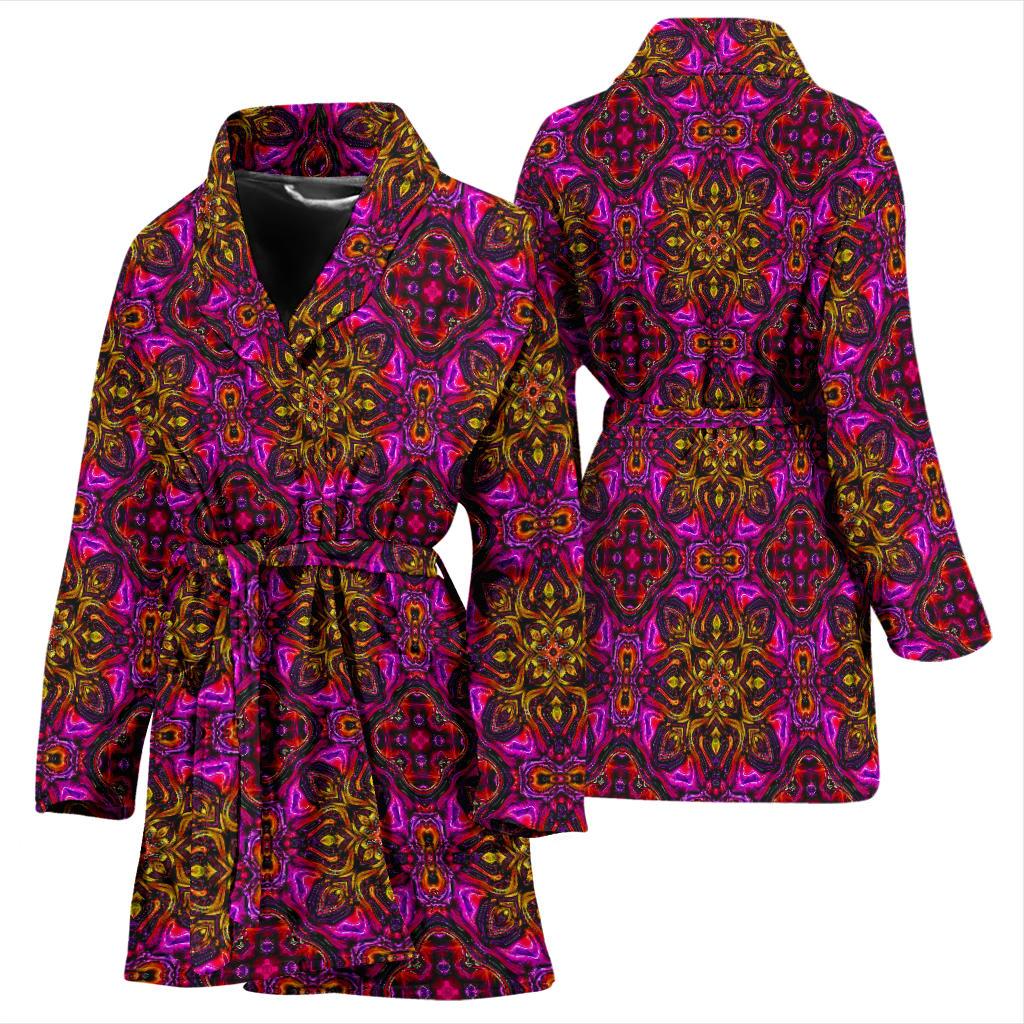 kaleidoscope Abstract Print Design Women Bath Robe-JTAMIGO.COM