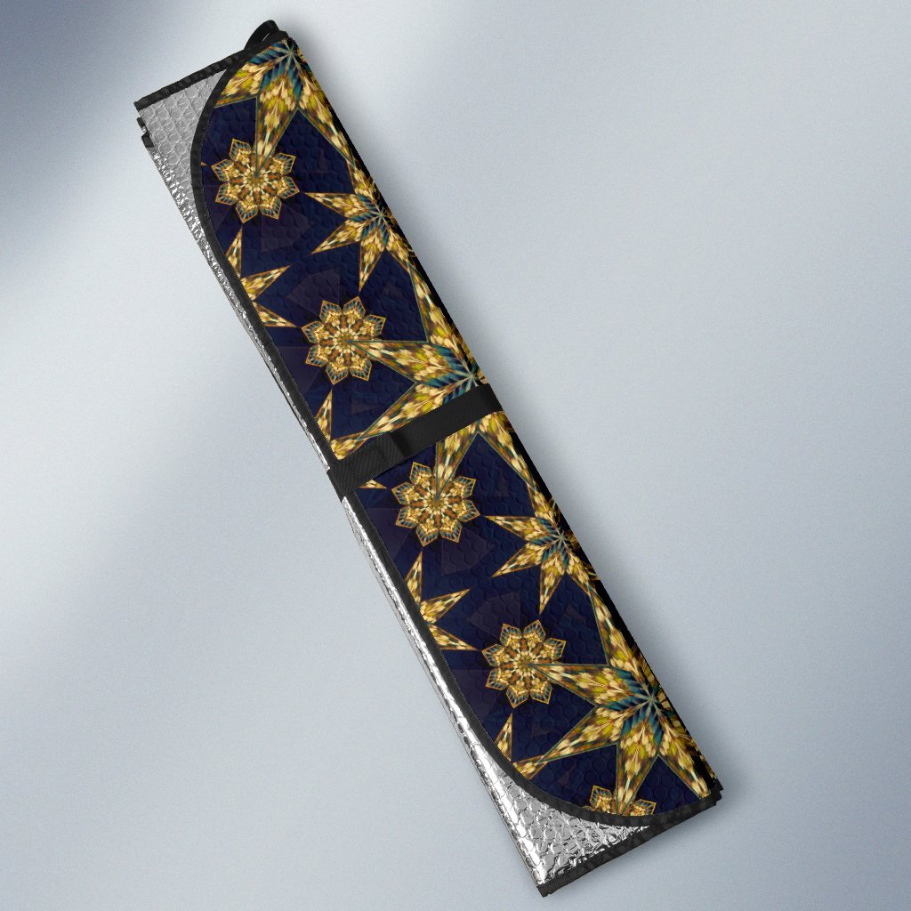 Kaleidoscope Gold Print Design Car Sun Shade For Windshield