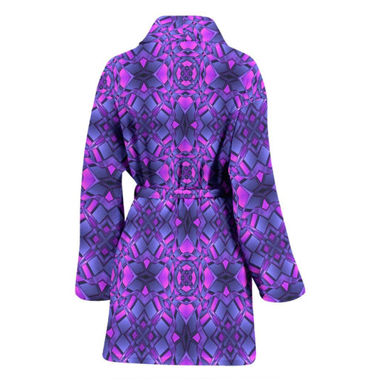 kaleidoscope Pattern Print Design Women Bath Robe-JTAMIGO.COM
