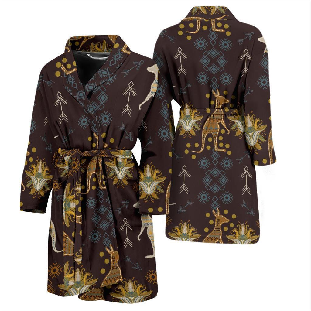 Kangaroos Pattern Print Design 03 Men Bathrobe-JORJUNE.COM