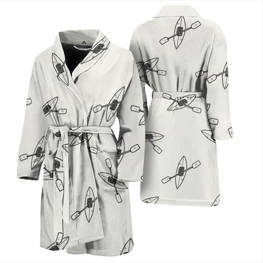 Kayak Pattern Print Design 01 Men Bathrobe-JORJUNE.COM