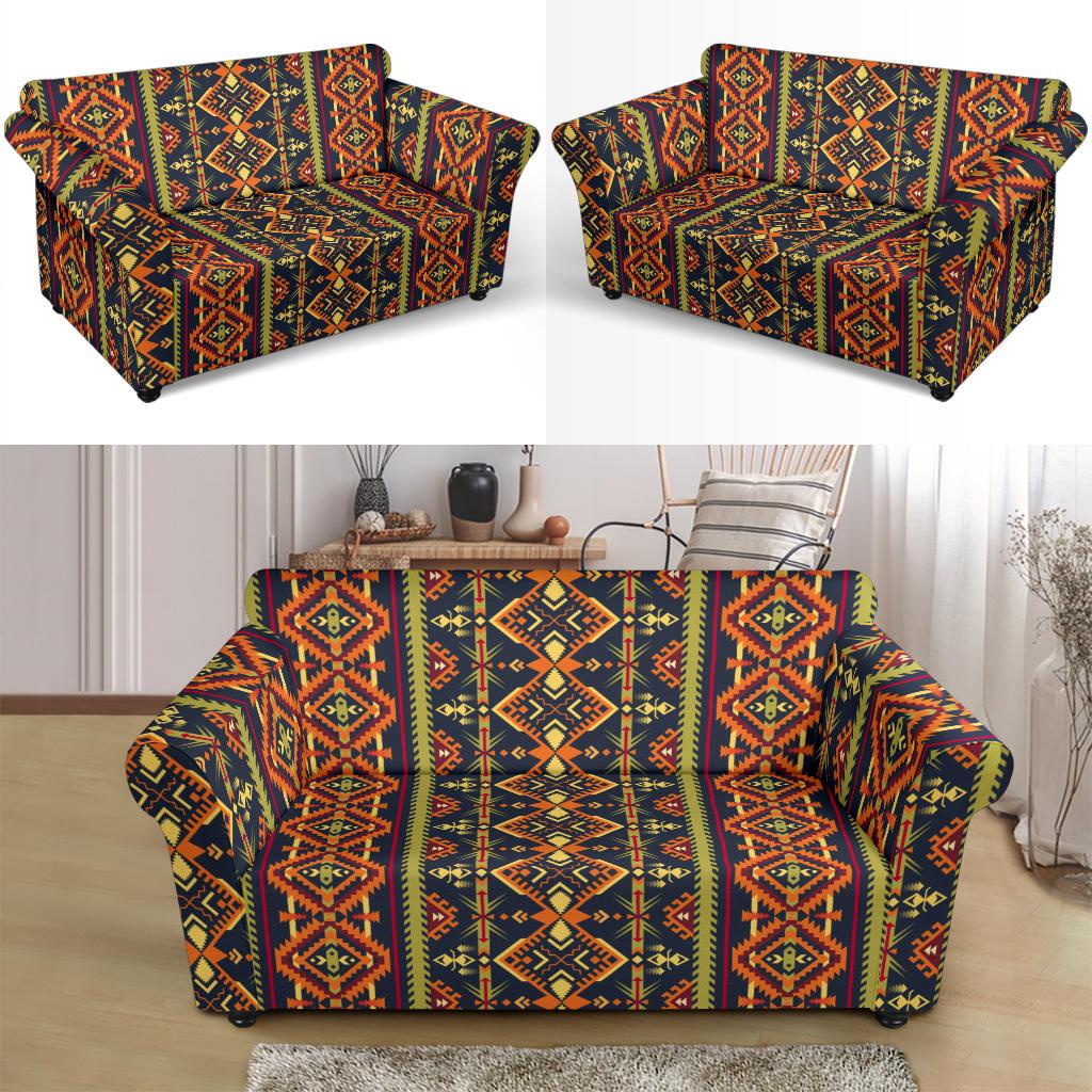 Kente Classic Design African Print Loveseat Slipcover-JTAMIGO.COM