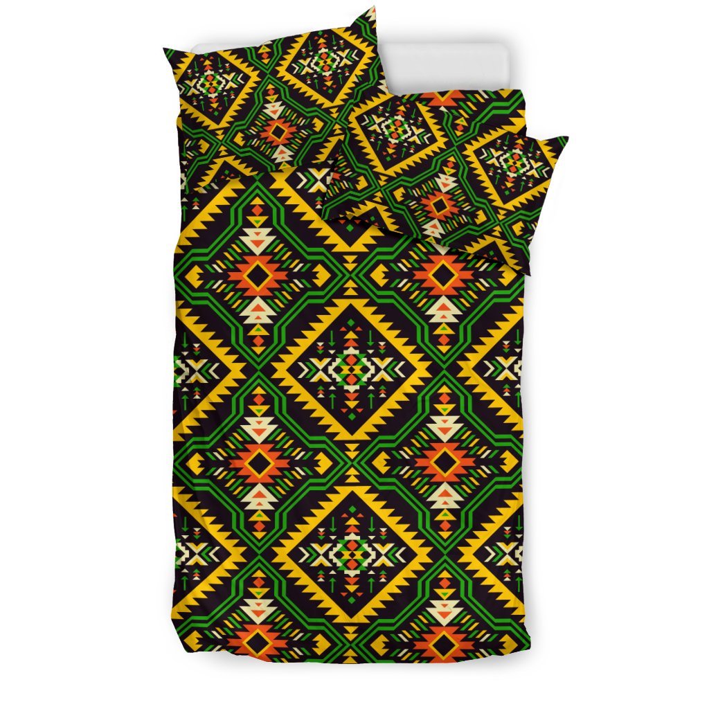 Kente Green Design African Print Duvet Cover Bedding Set