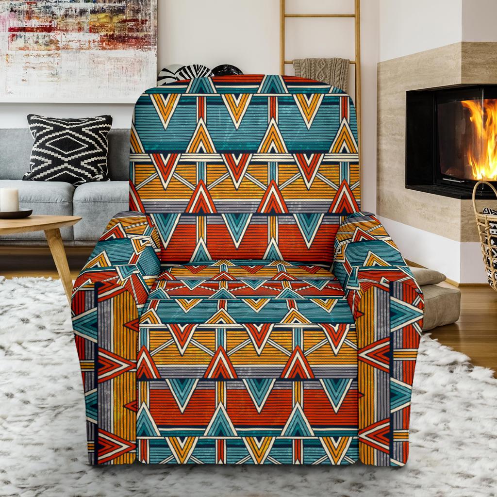Kente Print African Design Themed Single Sofa Slipcover -JTAMIGO.COM