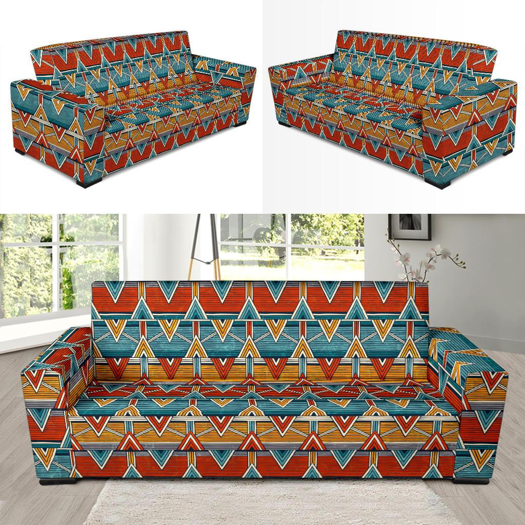 Kente Print African Design Themed Sofa Slipcover-JTAMIGO.COM