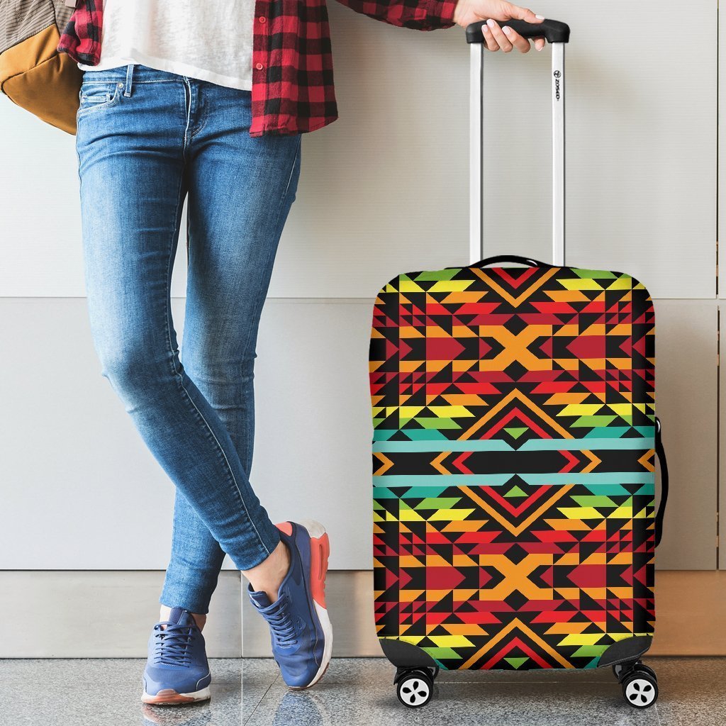 Kente Red Design African Print Luggage Cover Protector
