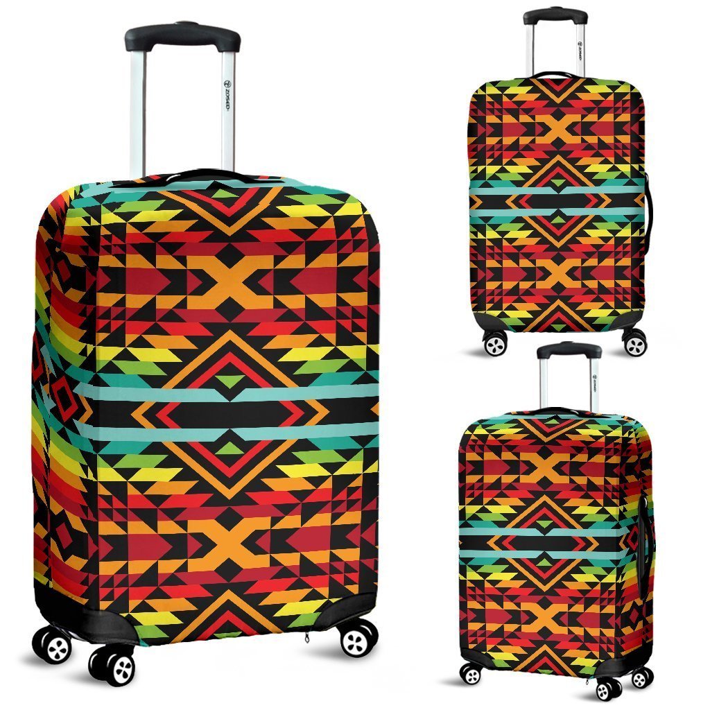 Kente Red Design African Print Luggage Cover Protector