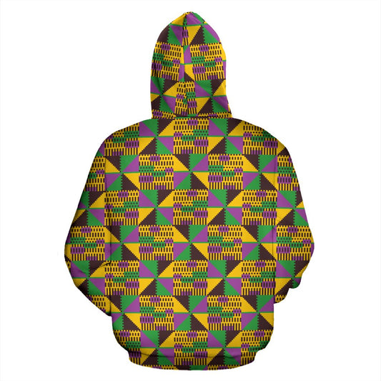 Kente Triangle Design African Print Pullover Hoodie