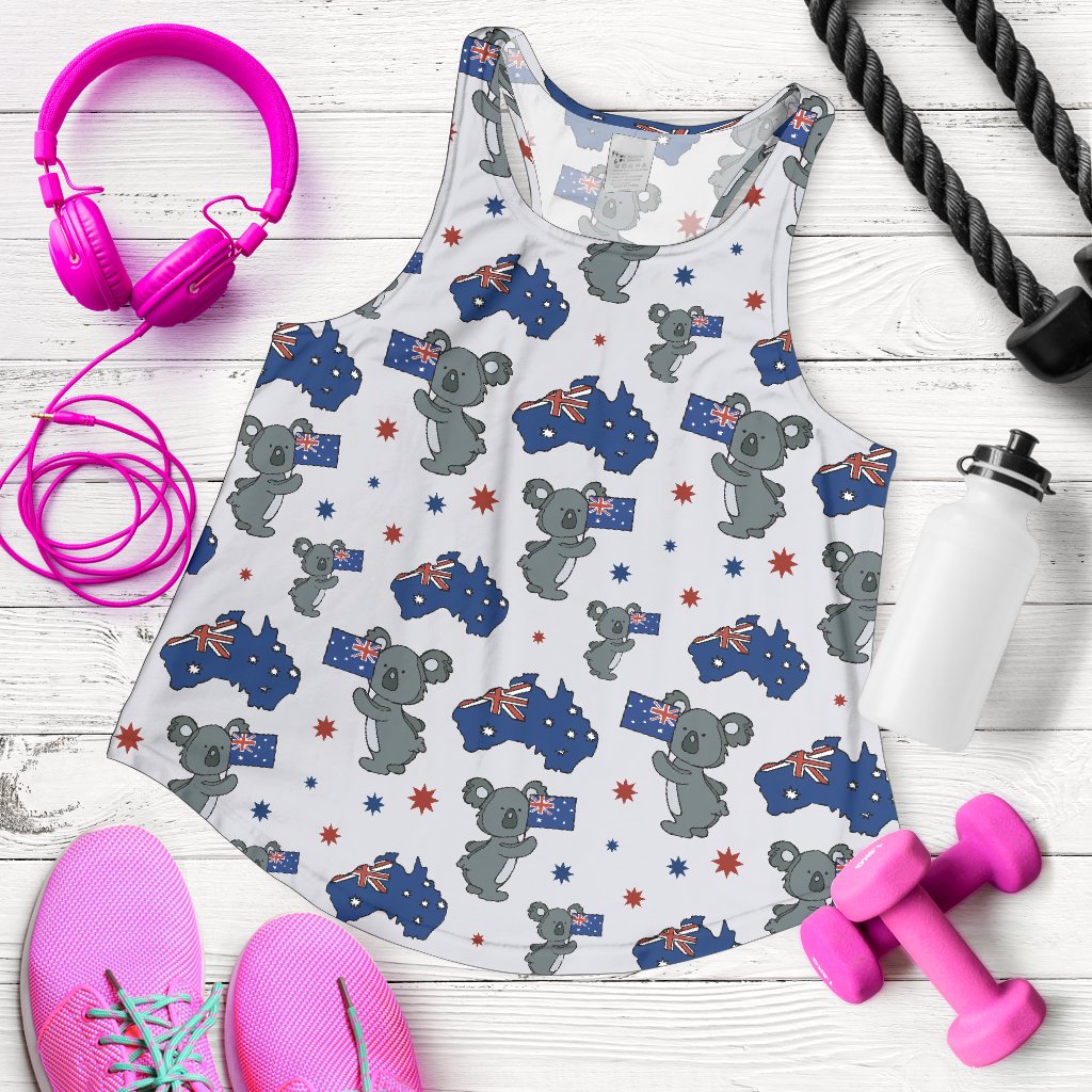 Koala Australia Day Themed Design Women Racerback Tank Top