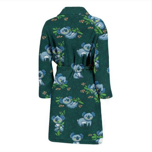 Koala Blue Design Print Men Bath Robe-JTAMIGO.COM