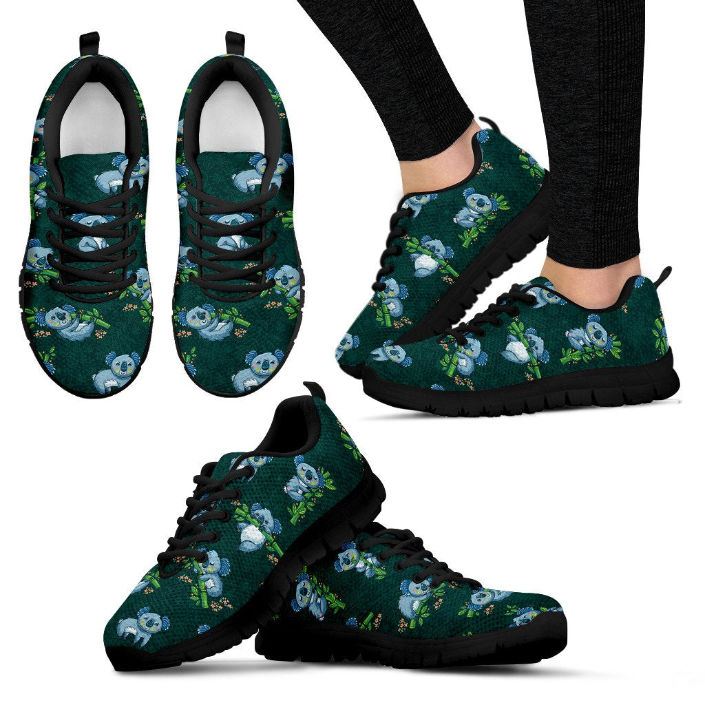 Koala Blue Design Print Women Sneakers Shoes