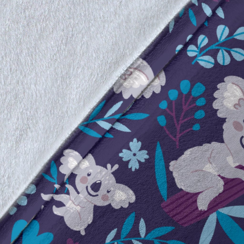Koala Cute Themed Design Print Fleece Blanket