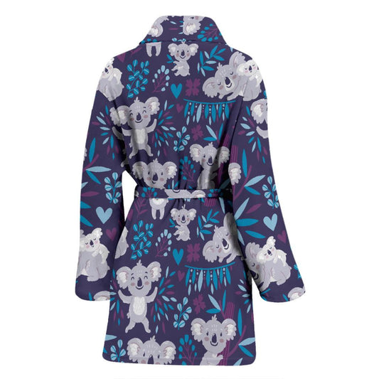 Koala Cute Themed Design Print Women Bath Robe-JTAMIGO.COM