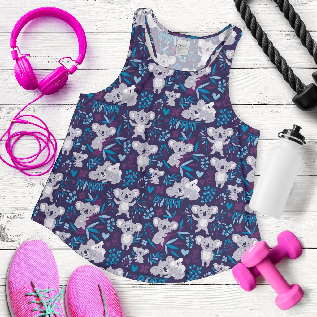 Koala Cute Themed Design Print Women Racerback Tank Top
