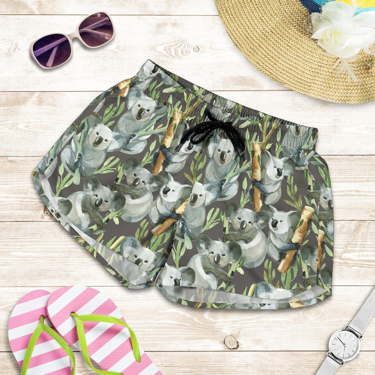 Koala Pattern Design Print Women Shorts-JTAMIGO.COM