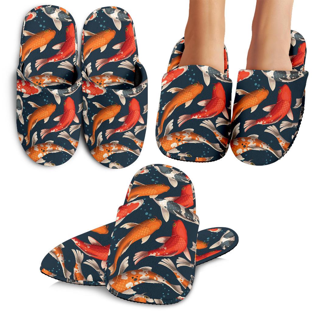 Koi Carp Cute Design Themed Print House Slippers