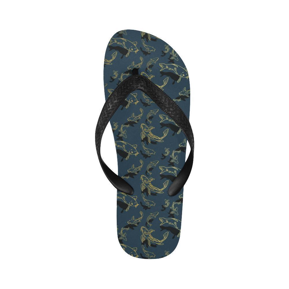 Koi Carp Gold Design Themed Print Flip Flops-JTAMIGO.COM