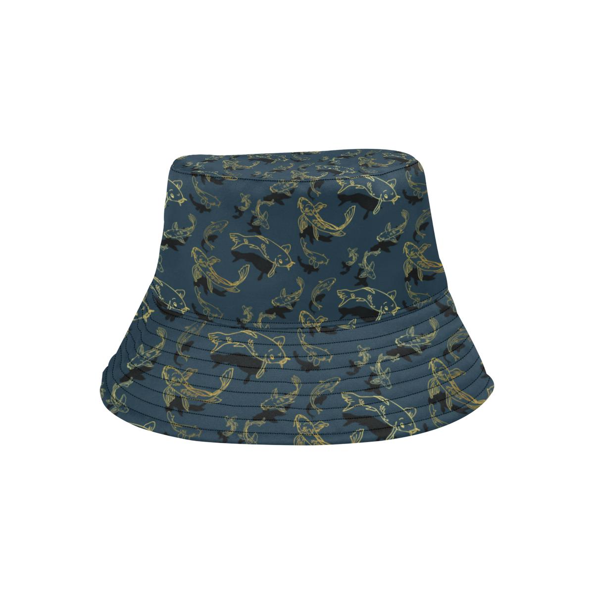 Koi Carp Gold Design Themed Print Unisex Bucket Hat